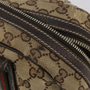 GUCCI GG Canvas Princey Web Sherry Line Bag Beige Gold 161720 Auth 183790A-16