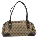 GUCCI GG Canvas Princey Web Sherry Line Bag Beige Gold 161720 Auth 183790A-3