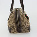 GUCCI GG Canvas Princey Web Sherry Line Bag Beige Gold 161720 Auth 183790A-5