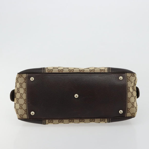 GUCCI GG Canvas Princey Web Sherry Line Bag Beige Gold 161720 Auth 183790A