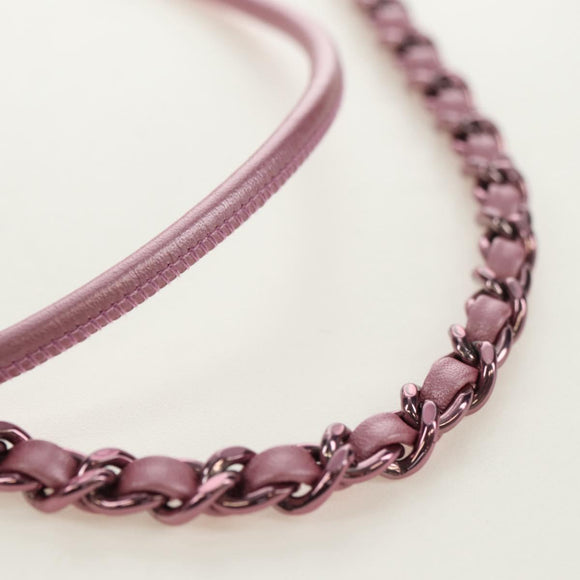 CHANEL Chain Chanel 22 Mini Shoulder Bag Calf Skin Pink CC Auth 183791SM