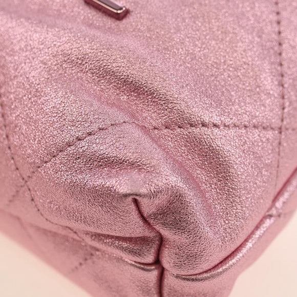 CHANEL Chain Chanel 22 Mini Shoulder Bag Calf Skin Pink CC Auth 183791SM