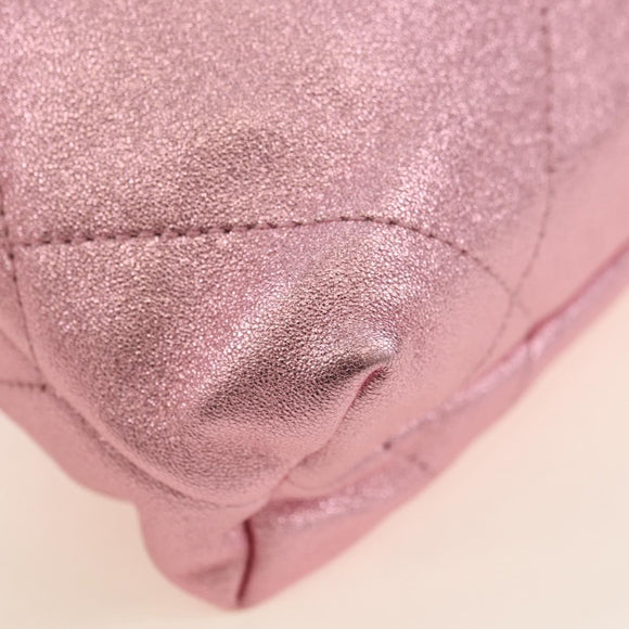 CHANEL Chain Chanel 22 Mini Shoulder Bag Calf Skin Pink CC Auth 183791SM