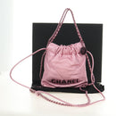 CHANEL Chain Chanel 22 Mini Shoulder Bag Calf Skin Pink CC Auth 183791SM-12
