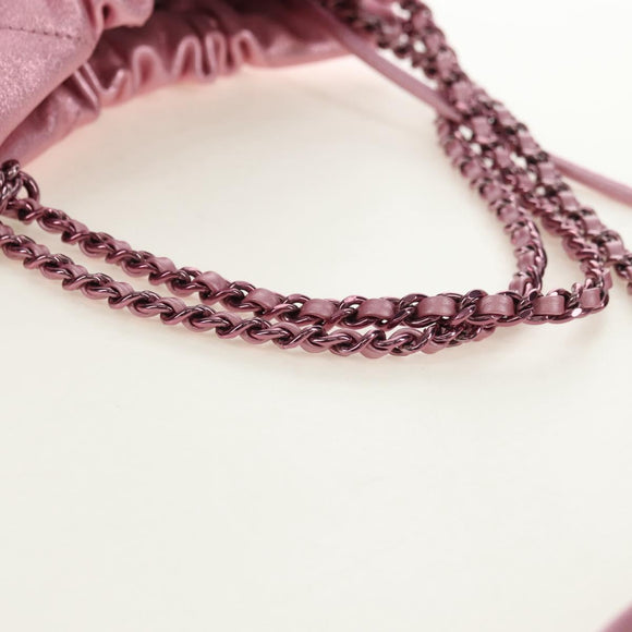 CHANEL Chain Chanel 22 Mini Shoulder Bag Calf Skin Pink CC Auth 183791SM