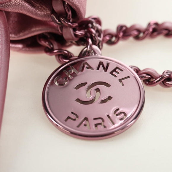 CHANEL Chain Chanel 22 Mini Shoulder Bag Calf Skin Pink CC Auth 183791SM