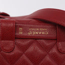 CHANEL Gürteltasche Caviar Skin Rot Gold CC Auth 183792V-18