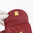 CHANEL Gürteltasche Caviar Skin Rot Gold CC Auth 183792V-21
