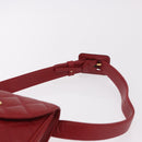 CHANEL Waist bag Caviar Skin Red Gold CC Auth 183792V-8