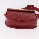 CHANEL Gürteltasche Caviar Skin Rot Gold CC Auth 183792V-5