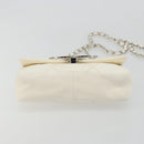 CHANEL Matelasse Chain Shoulder Bag Leather White Silver CC Auth 183793V-5