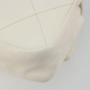 CHANEL Matelasse Chain Shoulder Bag Leather White Silver CC Auth 183793V-17
