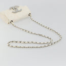 CHANEL Matelasse Chain Shoulder Bag Leather White Silver CC Auth 183793V-7