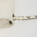 CHANEL Matelasse Chain Shoulder Bag Leather White Silver CC Auth 183793V-8