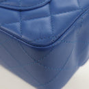 CHANEL Mini Matelasse 20 Chain Shoulder Bag Lamb Skin Blue Gold CC Auth 183794SM-17