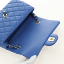 CHANEL Mini Matelasse 20 Chain Shoulder Bag Lamb Skin Blue Gold CC Auth 183794SM-22
