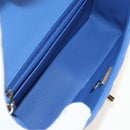 CHANEL Mini Matelasse 20 Chain Shoulder Bag Lamb Skin Blue Gold CC Auth 183794SM-10