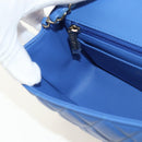 CHANEL Mini Matelasse 20 Chain Shoulder Bag Lamb Skin Blue Gold CC Auth 183794SM-26