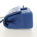 CHANEL Mini Matelasse 20 Chain Shoulder Bag Lamb Skin Blue Gold CC Auth 183794SM-3
