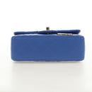 CHANEL Mini Matelasse 20 Chain Shoulder Bag Lamb Skin Blue Gold CC Auth 183794SM-5