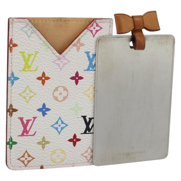 LOUIS VUITTON Monogram Multicolor Etui Hand Mirror White M92651 LV Auth 183796V