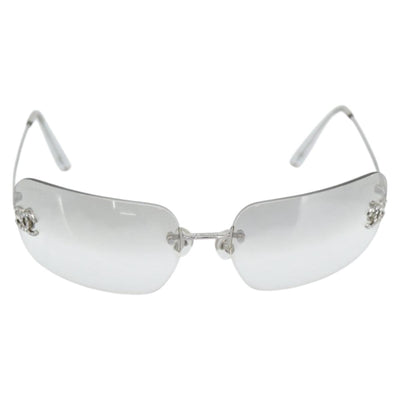 CHANEL COCO Mark Sunglasses metal Clear CC Auth 183797V - 0