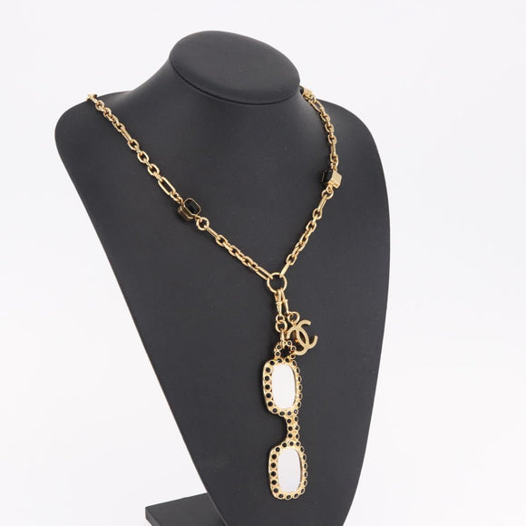 CHANEL Necklace metal Gold Tone CC Auth 183799SAM