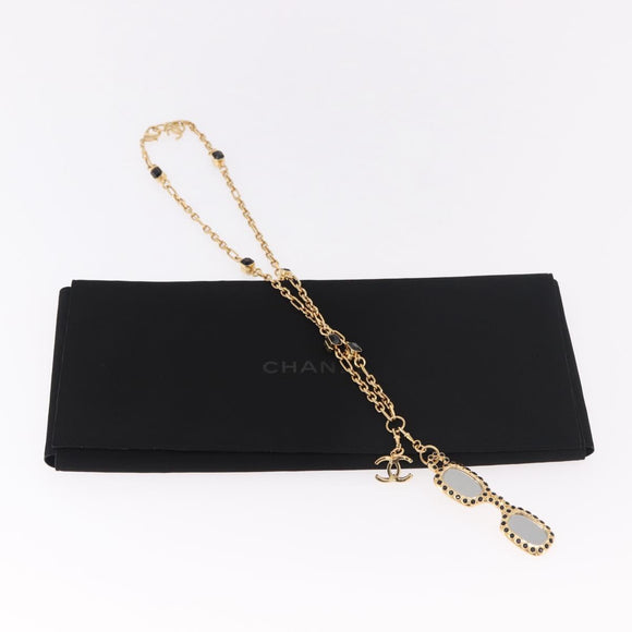 CHANEL Necklace metal Gold Tone CC Auth 183799SAM