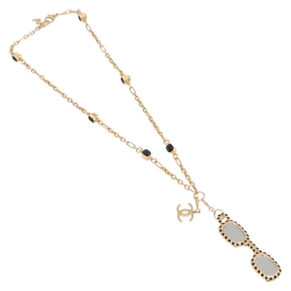CHANEL Necklace metal Gold Tone CC Auth 183799SAM