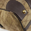 CELINE Macadam Canvas Hand Bag Suede Beige Gold Auth 183810-16