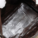 CELINE Macadam Canvas Hand Bag Suede Beige Gold Auth 183810-11