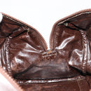 CELINE Macadam Canvas Hand Bag Suede Beige Gold Auth 183810-19