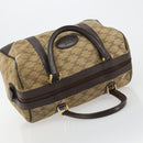 CELINE Macadam Canvas Hand Bag Suede Beige Gold Auth 183810-6