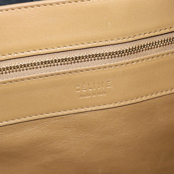 CELINE Tote Bag Leather Black Auth 183811
