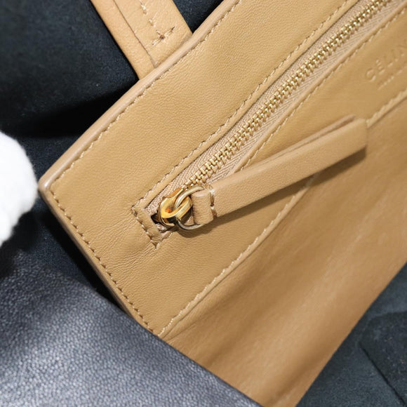 CELINE Tote Bag Leather Black Auth 183811