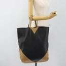 CELINE Tote Bag Leather Black Auth 183811-22