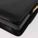 GUCCI Shoulder Bag Leather Black Gold Auth 183812V-13