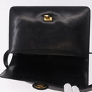 GUCCI Shoulder Bag Leather Black Gold Auth 183812V-15