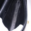 GUCCI Shoulder Bag Leather Black Gold Auth 183812V-17