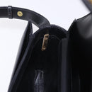 GUCCI Shoulder Bag Leather Black Gold Auth 183812V-19