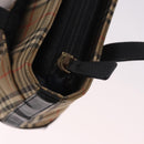 BURBERRY Nova Check Hand Bag Canvas Beige Gold Auth 183831-15