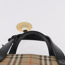 BURBERRY Nova Check Hand Bag Canvas Beige Gold Auth 183831-8