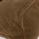 FENDI Mamma Baguette Shoulder Bag Corduroy Brown Silver Auth 183834-10