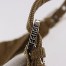 FENDI Mamma Baguette Shoulder Bag Corduroy Brown Silver Auth 183834-14