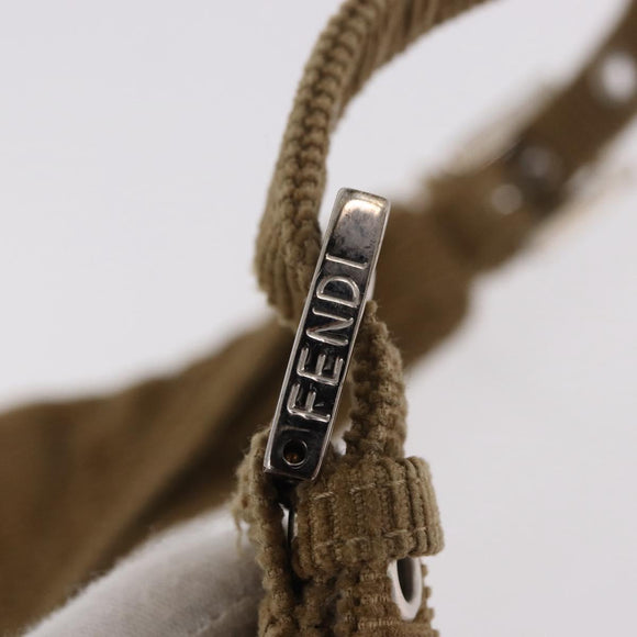 FENDI Mamma Baguette Shoulder Bag Corduroy Brown Silver Auth 183834