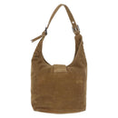 FENDI Mamma Baguette Shoulder Bag Corduroy Brown Silver Auth 183834-3