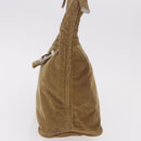 FENDI Mamma Baguette Shoulder Bag Corduroy Brown Silver Auth 183834-4