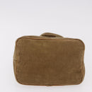 FENDI Mamma Baguette Shoulder Bag Corduroy Brown Silver Auth 183834-9