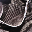 PRADA Hand Bag Nylon Leather Khaki Silver Auth 183836A-21