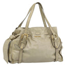 Miu Miu Tote Bag Leather Green Gold Auth 183837SAM-1